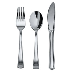 Exquisite Silver Classic Cutlery Combo | 120 Knives, 120 Spoons, 240 Forks