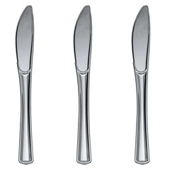 Exquisite Classic Silver Plastic Knives | 20 Count