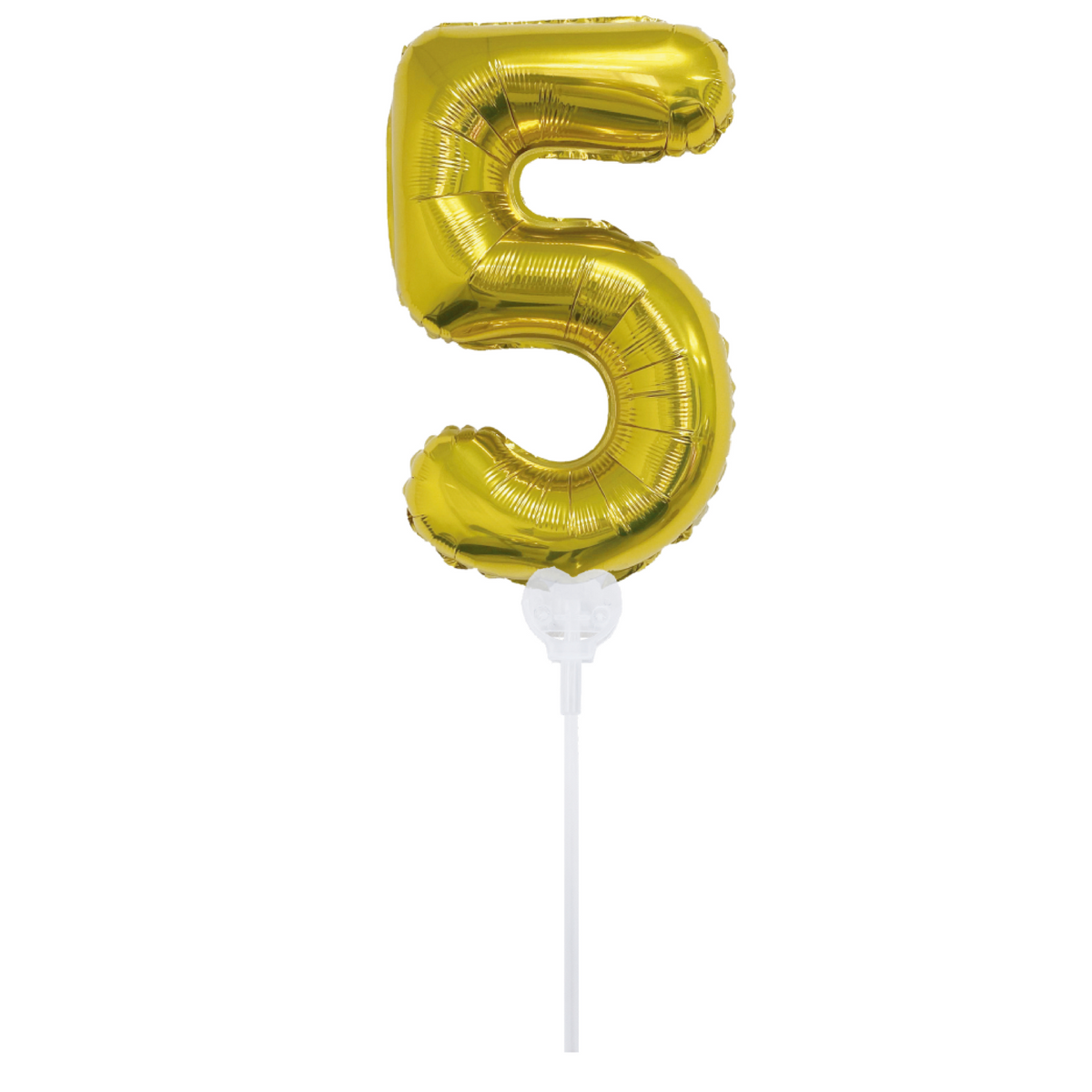 16" Gold Number -5 With Cup & Stick Balloon