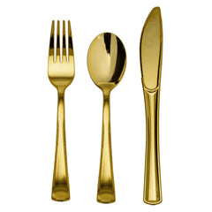 Exquisite Classic Gold Cutlery Combo - 80 Ct.