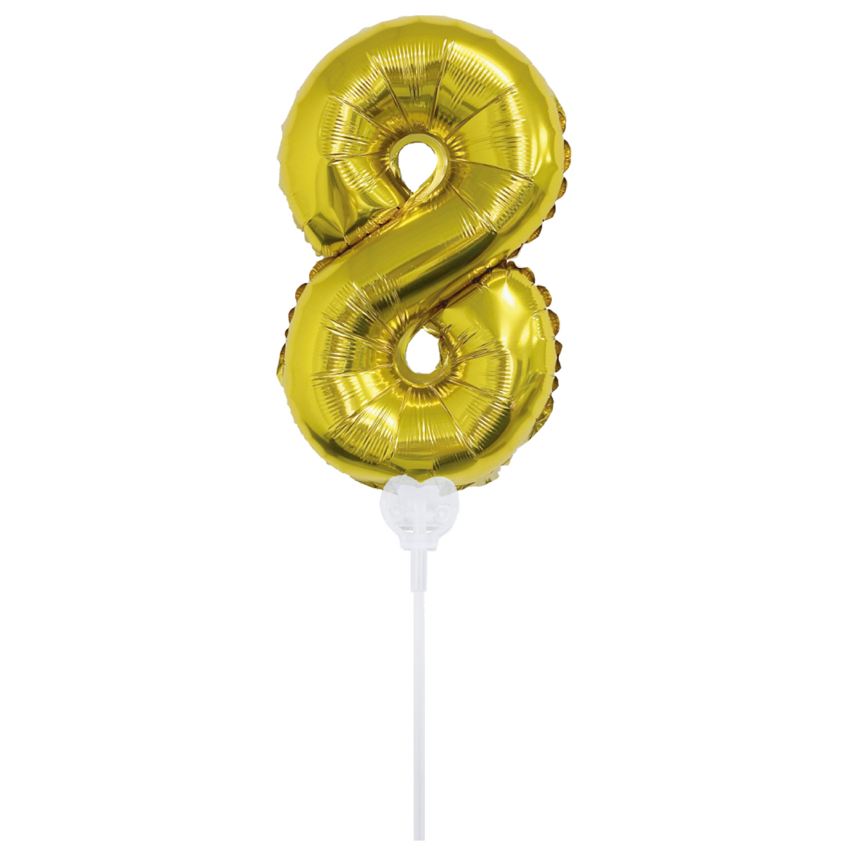 16" Gold Number -8 With Cup & Stick Balloon