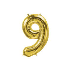 16" Gold Number -9 Balloon