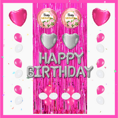 16" Happy Birthday, Total 40Pcs/Pack - Pink Balloon