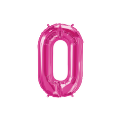 16" Pink Number -0 Balloon