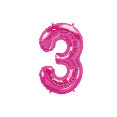 16" Pink Number -3 Balloon