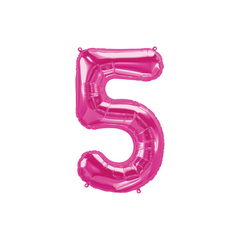 16" Pink Number -5 Balloon