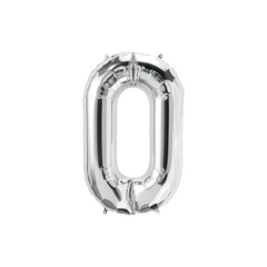 16" Silver Number -0 Balloon