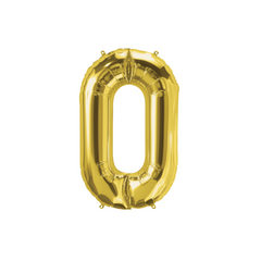 16" Gold Number -0 Balloon