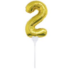 16" Gold Number -2 With Cup & Stick Balloon