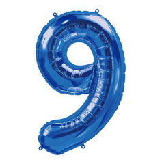 26" Blue Number 9 Balloon