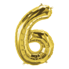 26" Gold Number 6 Balloon