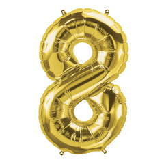 26" Gold Number 8 Balloon