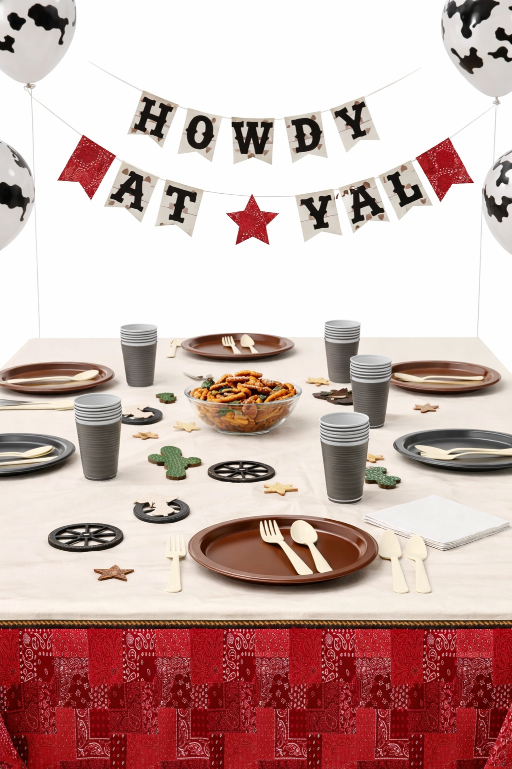 123 Pcs Western Party Kit | For 8 Guests