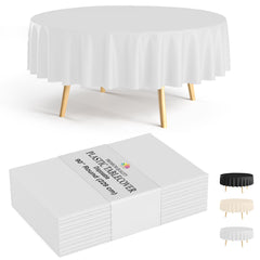 Premium 90" Round White Table Cover