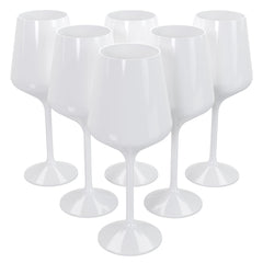 16 Oz. White Stemmed Wine Glasses | 48 Count