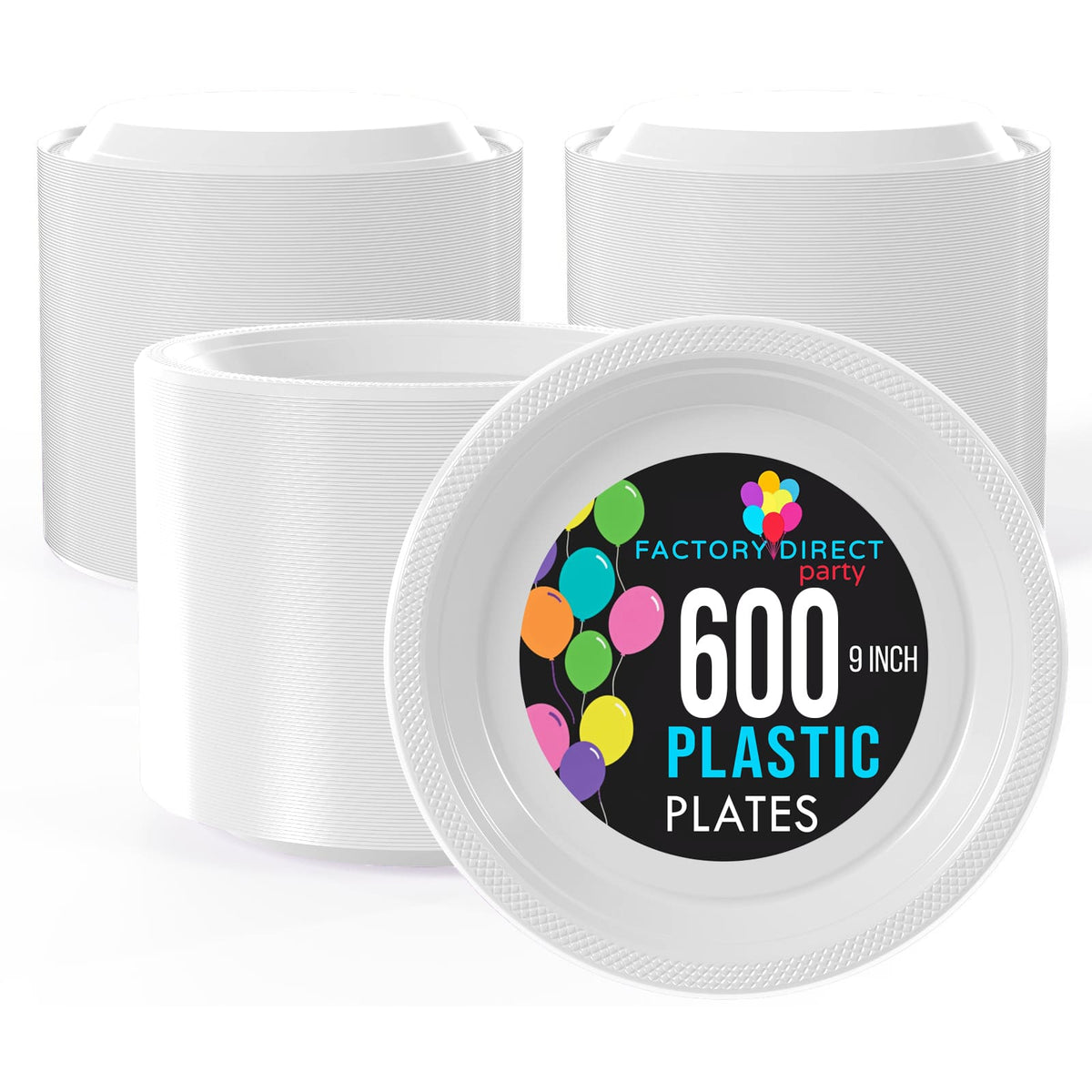 9 In. White Plastic Plates | Case of 600