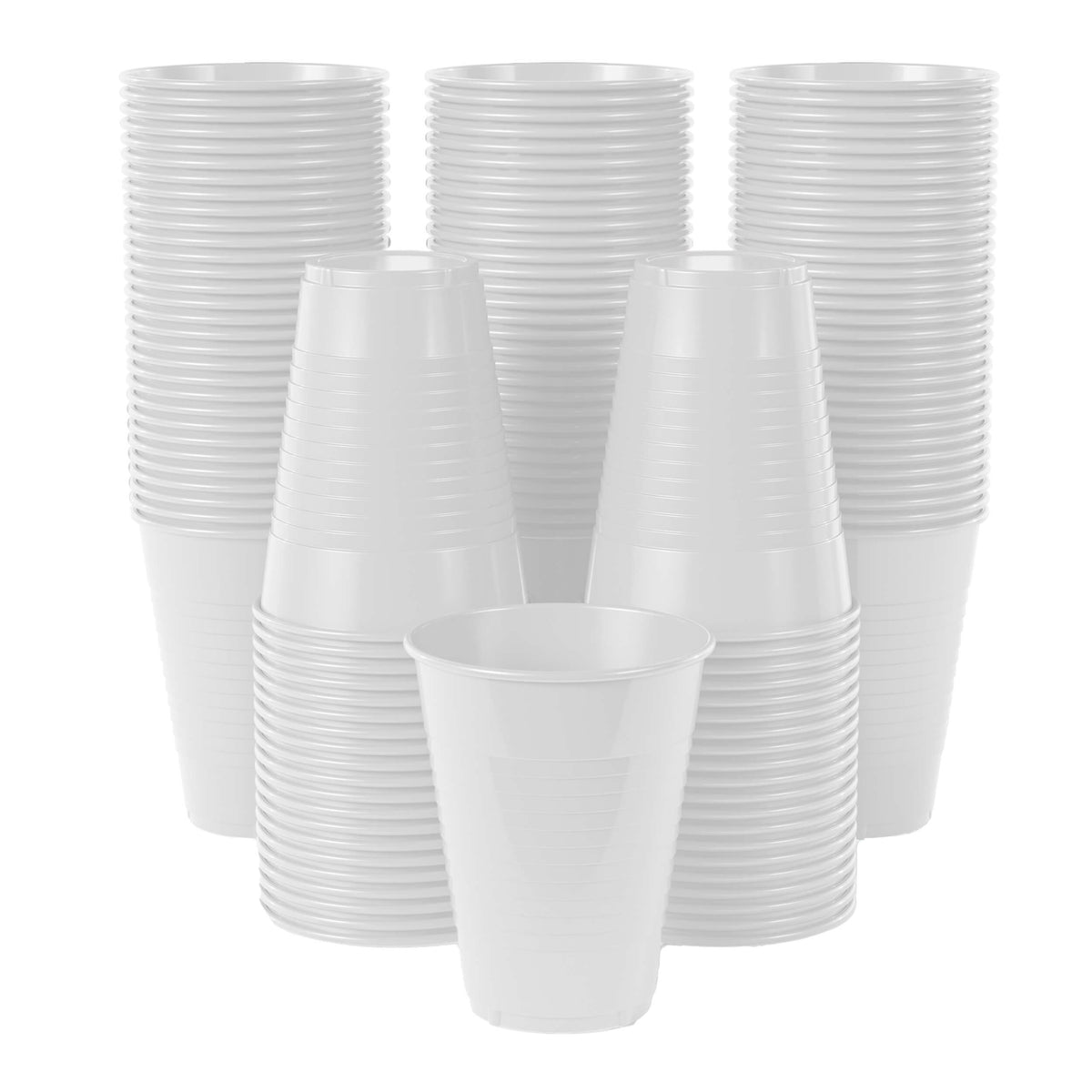 12 Oz. White Plastic Cups | 100 Count