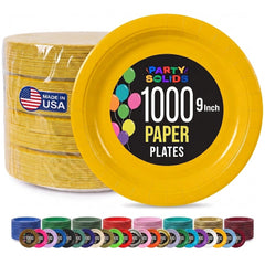 9 in. Yellow Paper Plates | Case of 1000