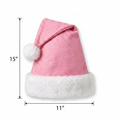 Deluxe Pink Santa Hat with Plush Trim