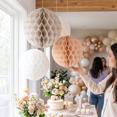 Blush & Neutral Honeycomb Decoration Kit - 12"
