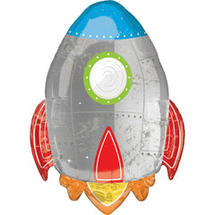 Blast Off Rocket Foil Balloon - 1st Birthday Celebration - 21" x 29"
