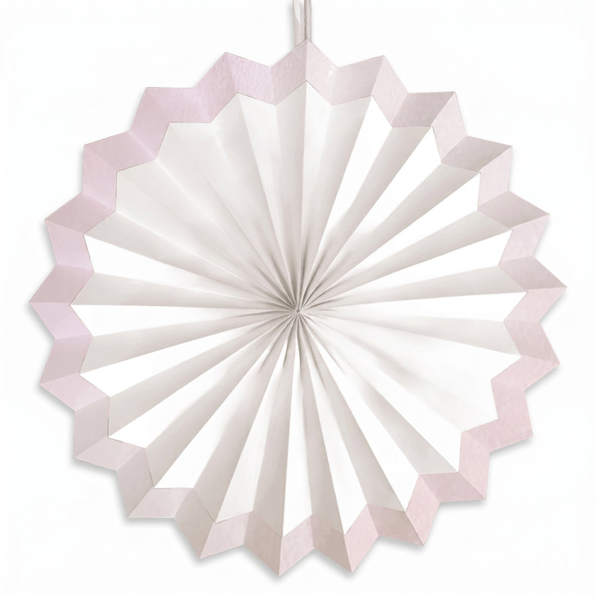Elegant White Paper Parasol Fan Decoration - 5 Pack