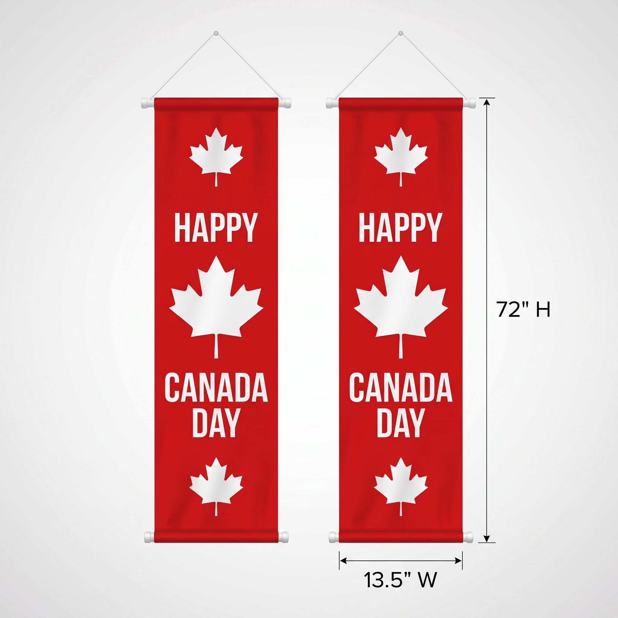 "Happy Canada Day" Hanging Door & Wall Flags, 2-Pack