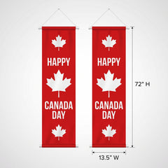 "Happy Canada Day" Hanging Door & Wall Flags, 2-Pack