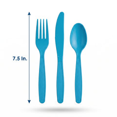 Brava! Caribbean Blue Plastic Cutlery Set - 24 Count