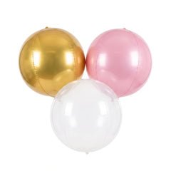 Pastel Pink Orbz Geometric Foil Balloon Bunch