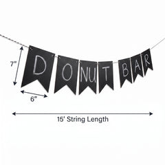 Rustic Chalkboard Pennant Banner - 15-ft, Customizable for Any Occasion