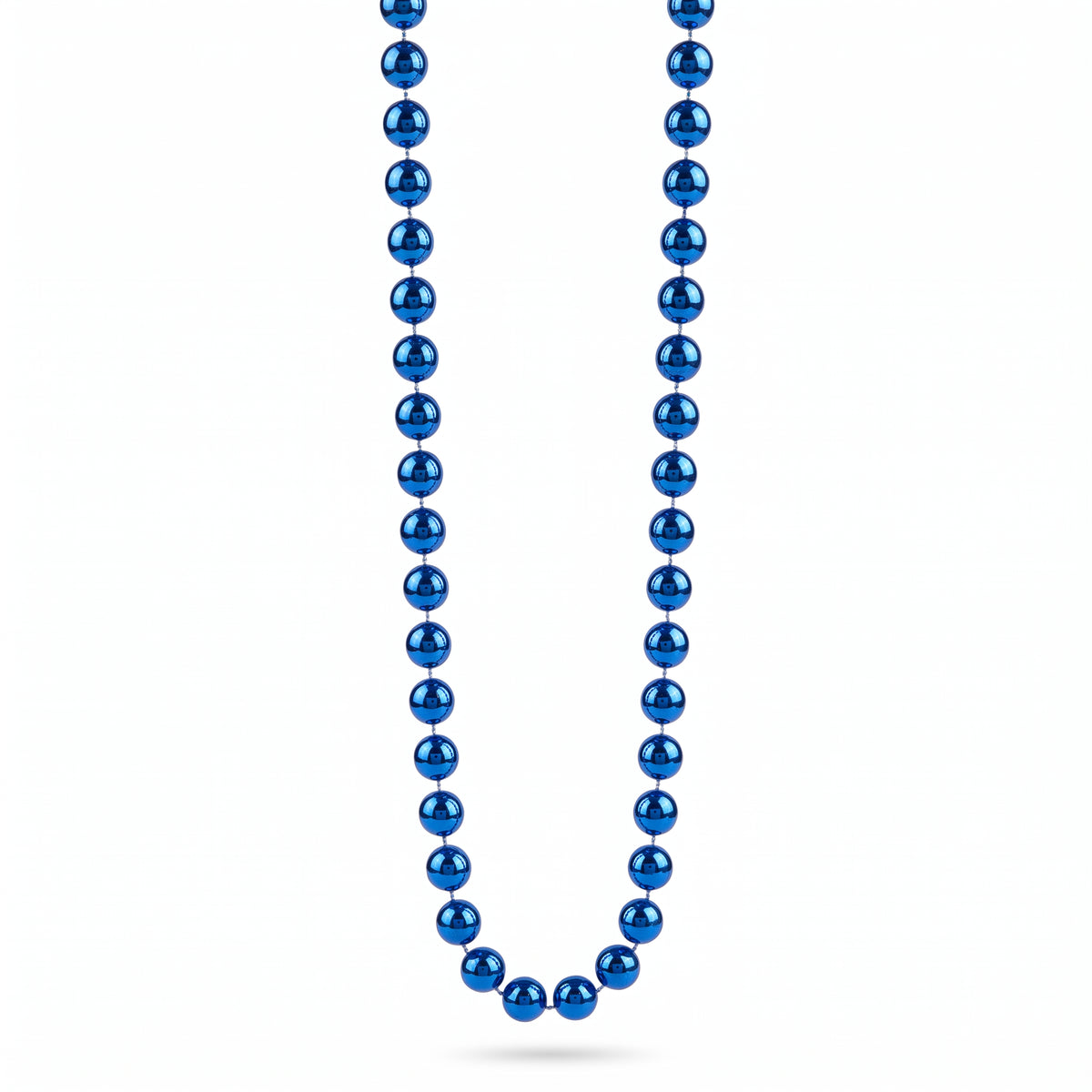 Royal Blue Metallic Bead Necklace - 30 In.