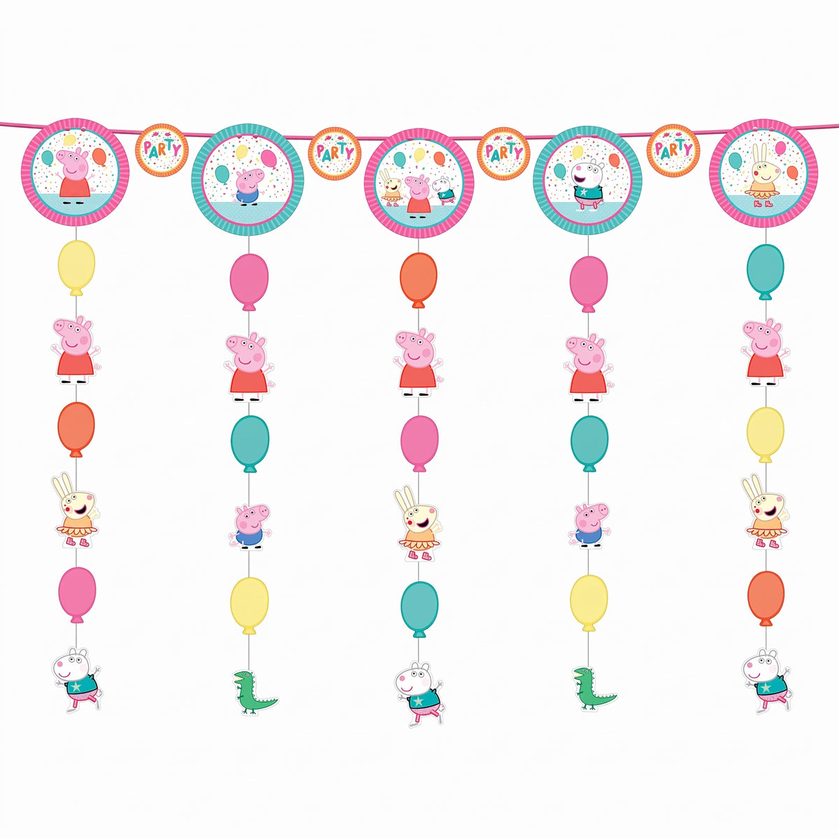 Peppa Pig Party Hanging String Decoration Garland, 10 ft