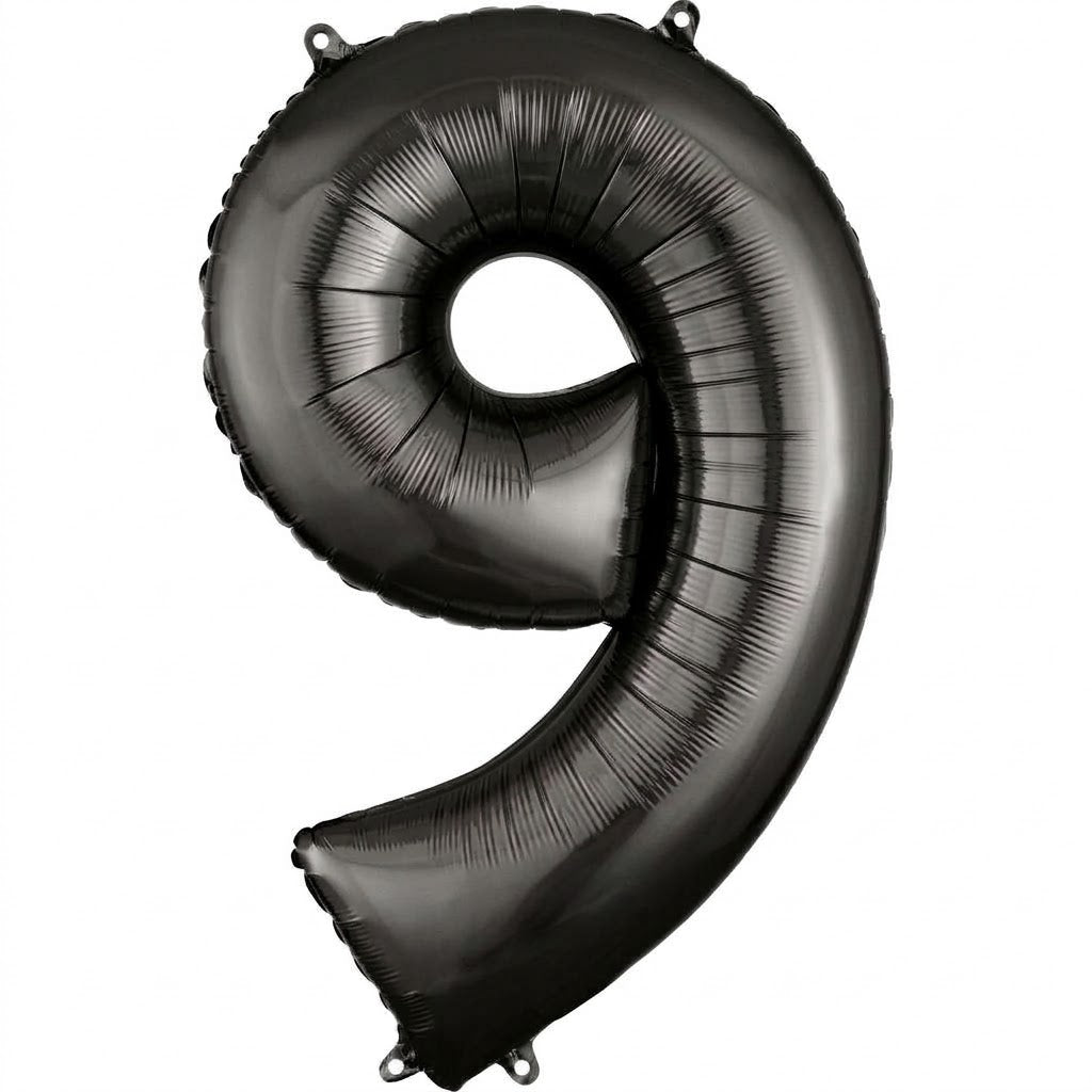 Black Number 9 Foil Balloon - 34"