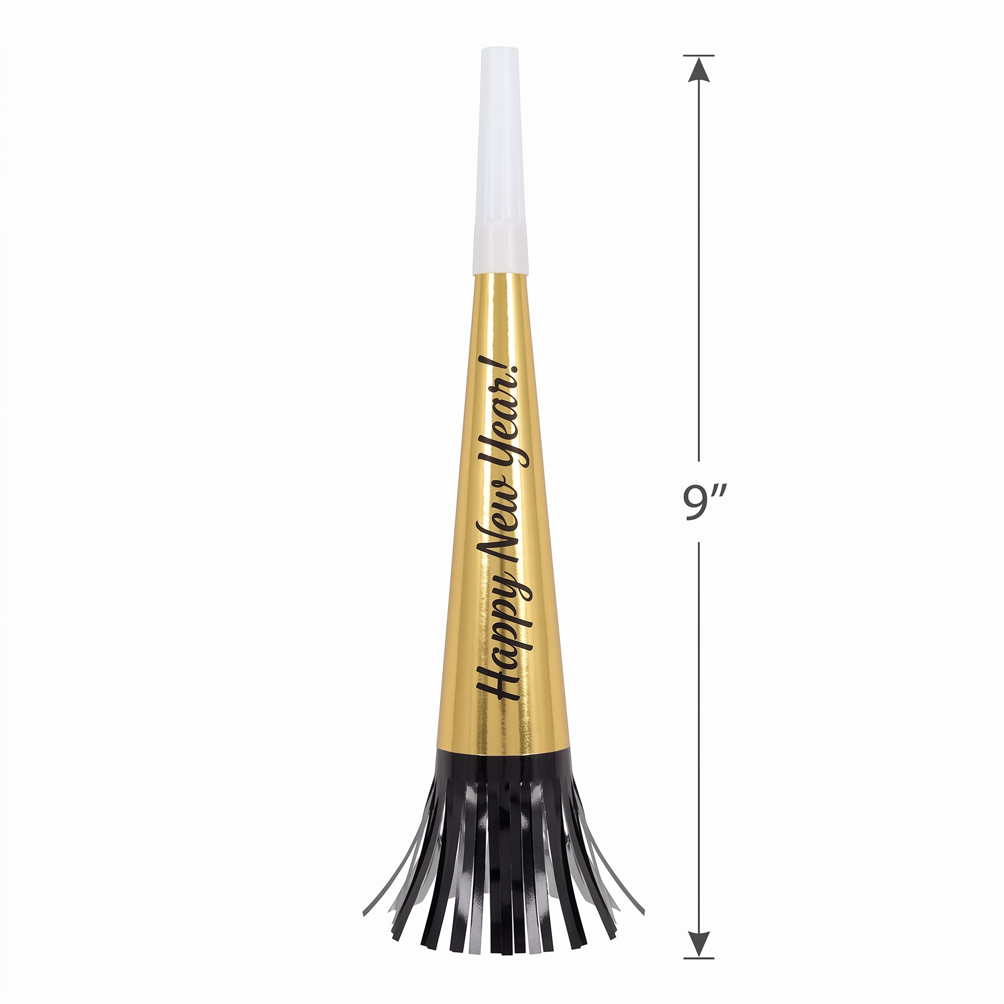 Metallic Fringe New Year's Eve Horns - 8 Pack