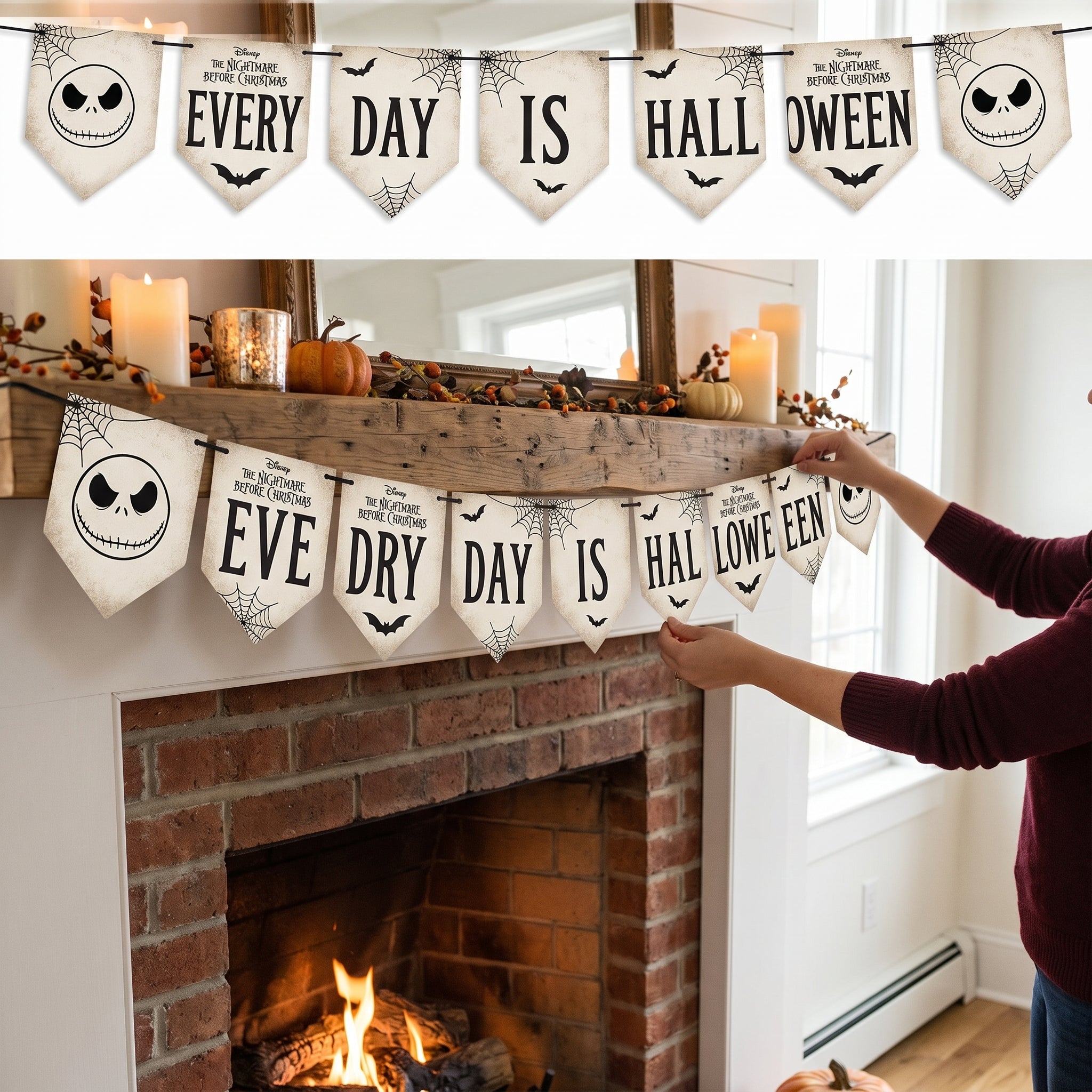 Disney The Nightmare Before Christmas Jack Skellington Pennant Banner