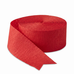 Vibrant Red Crepe Streamer - 81 ft.