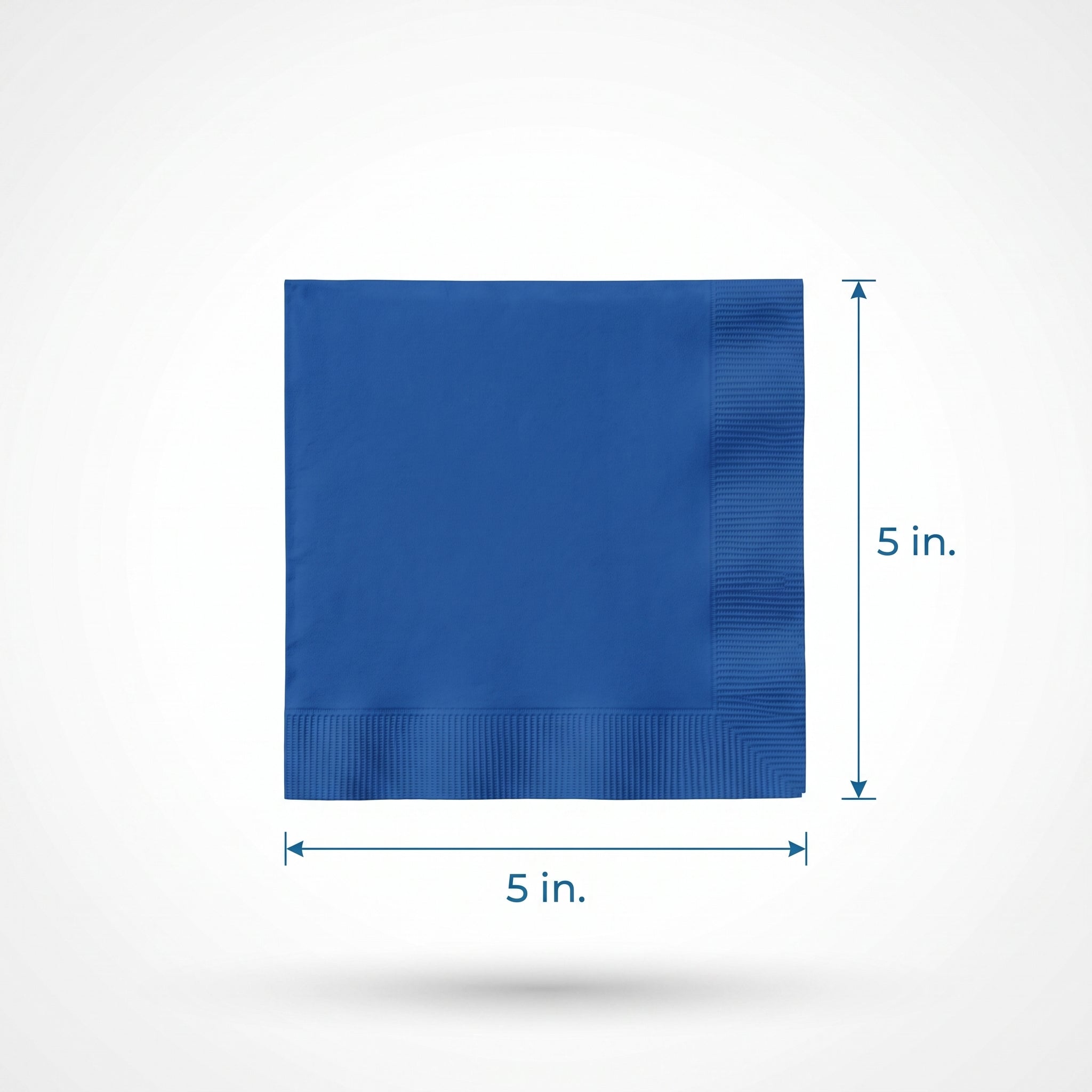 Royal Blue Beverage Napkins - Solid Color - 5 In. X 5 In.