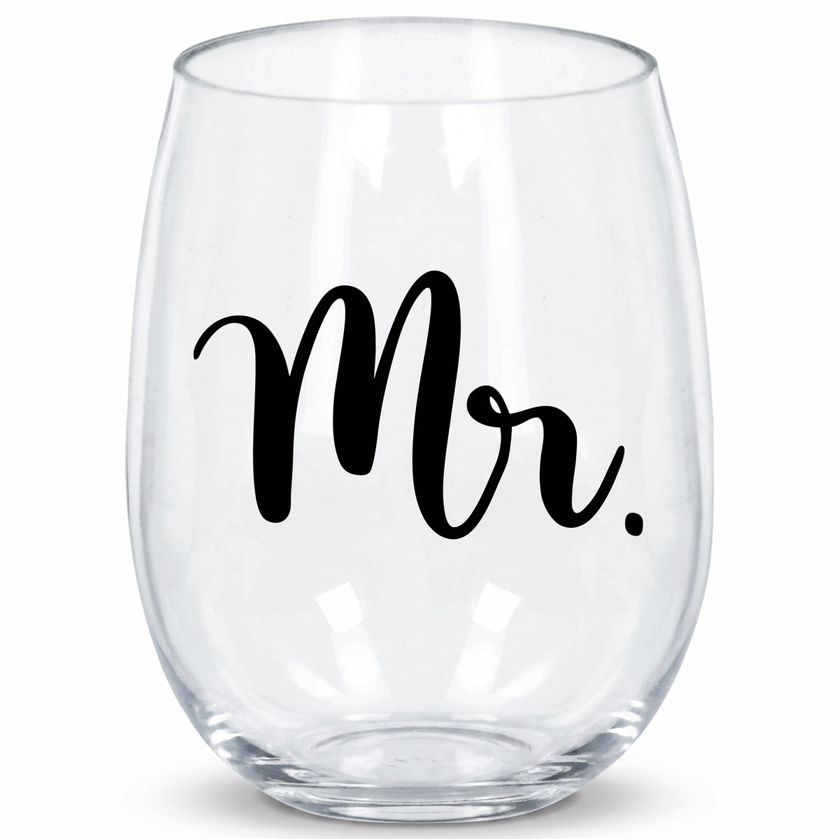 "Mr." Stemless Wine Glass - 17.9 oz Wedding Drinkware