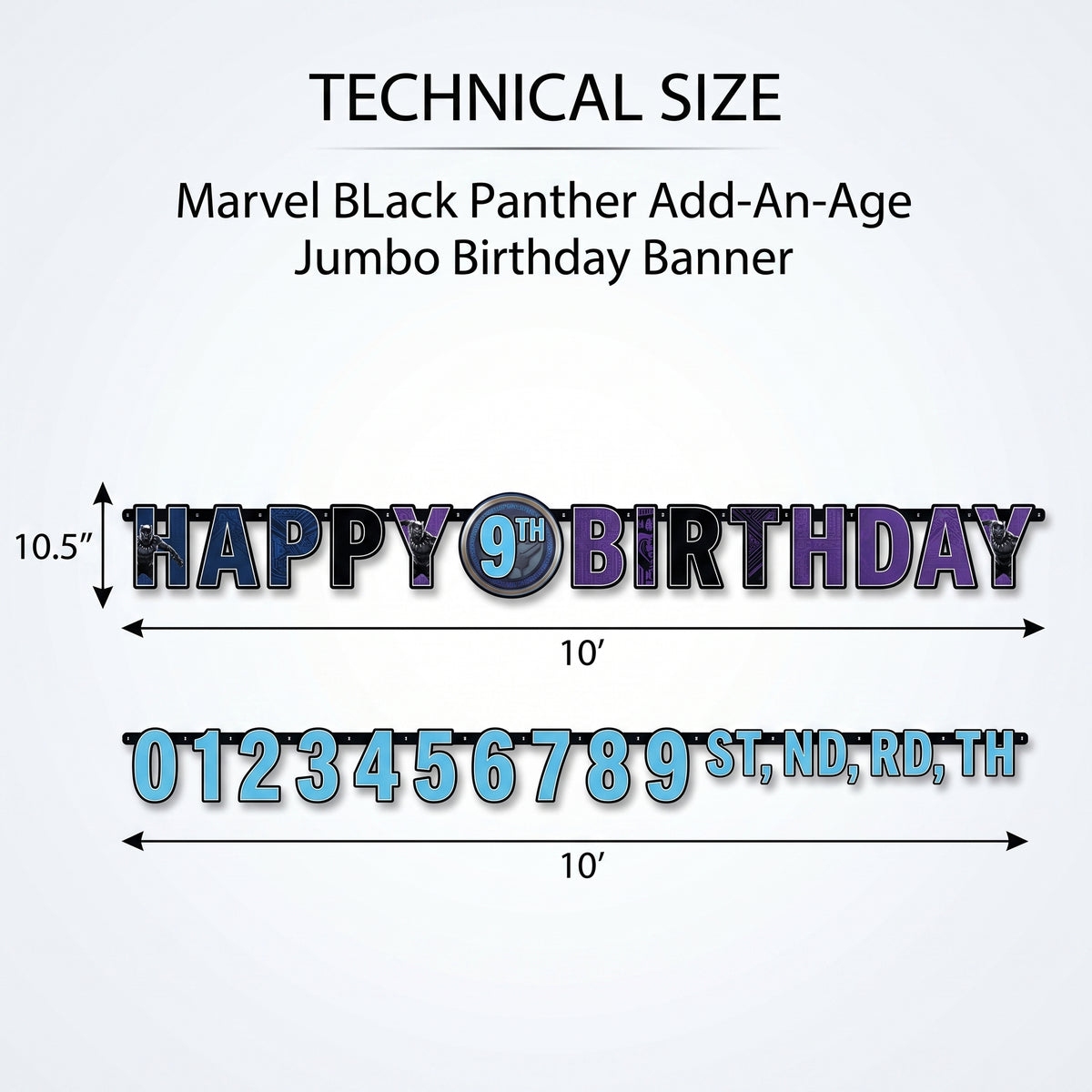 Marvel Black Panther Add-An-Age Jumbo Birthday Banner