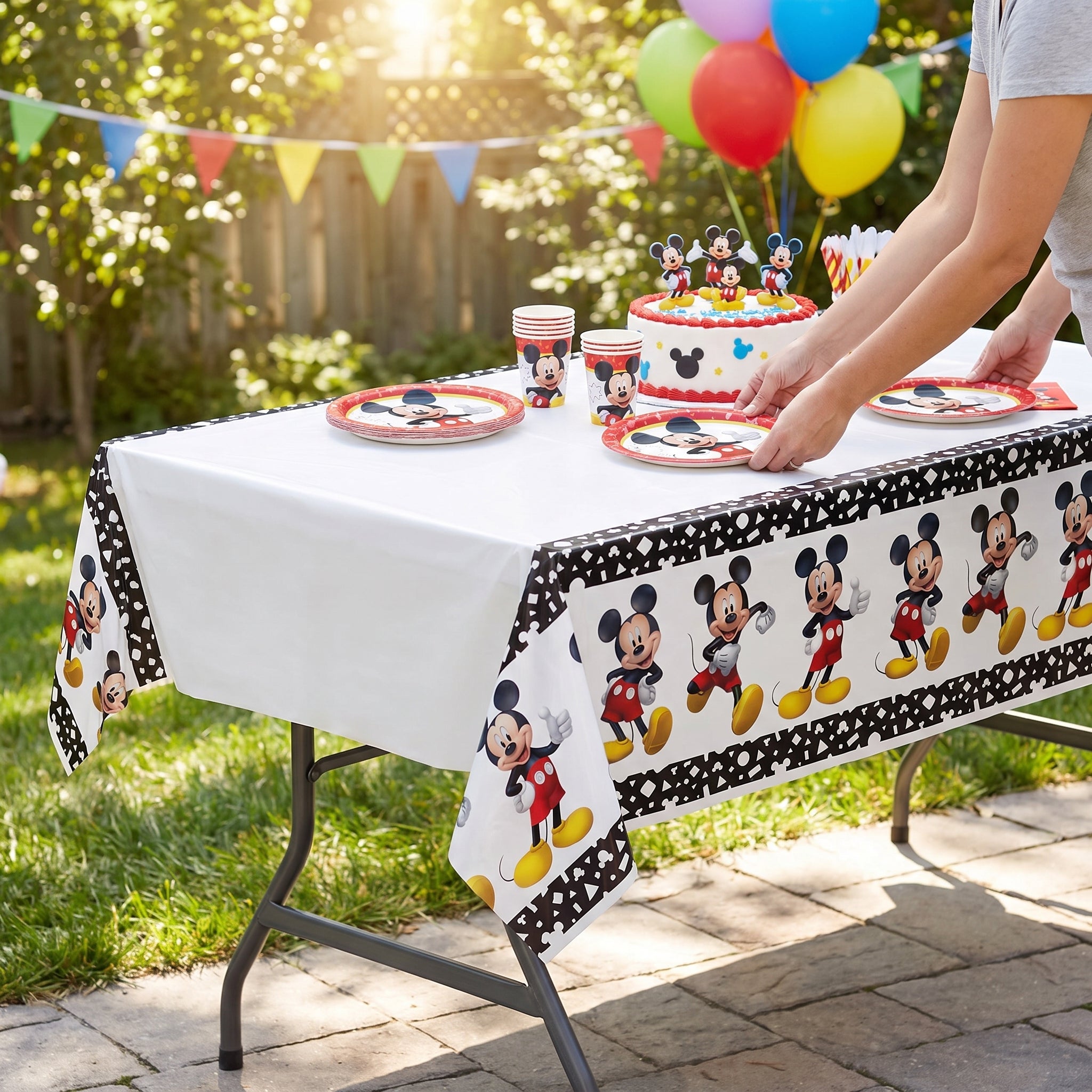 Mickey Mouse Forever Reusable Plastic Table Cover - 54"x96"