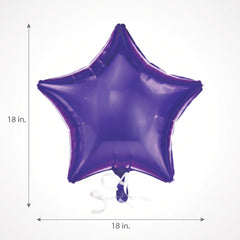 Purple Star Metallic Foil Balloon - 18 Inch