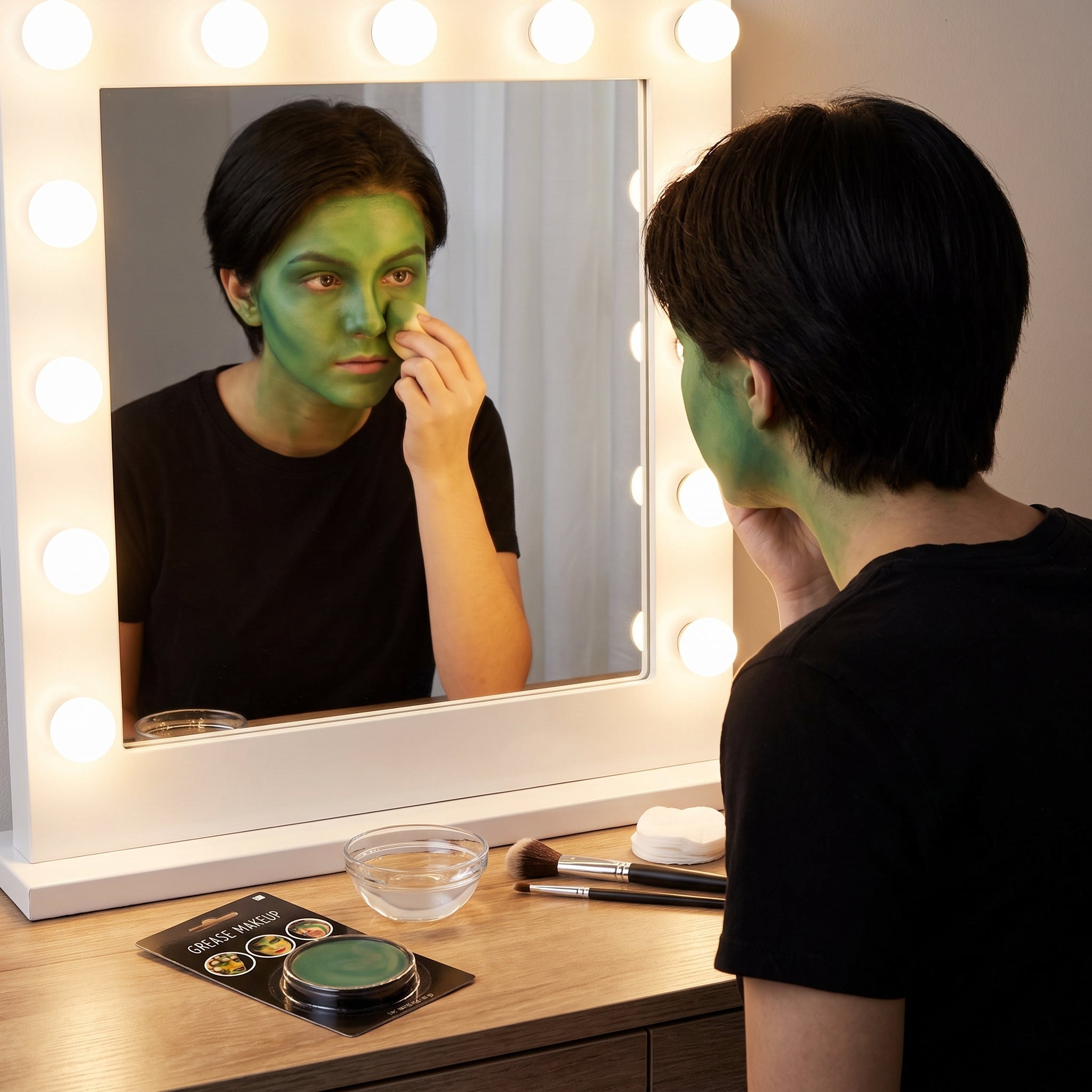Green Grease Makeup for Halloween Costumes