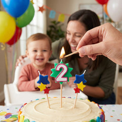 Star Birthday Candle Set with Number 2