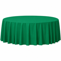 Festive Green Flannel Backed Round Table Cover - 84"