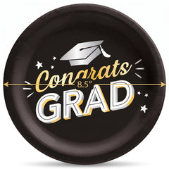 Congrats Grad 8.5" Paper Plates - Graduation Party Supplies