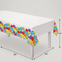 Colorful Balloon Birthday Celebration Plastic Table Cover - 3 Pack