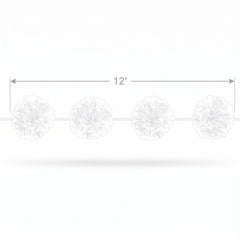 Elegant Fluffy White Garland for Weddings - 12 ft