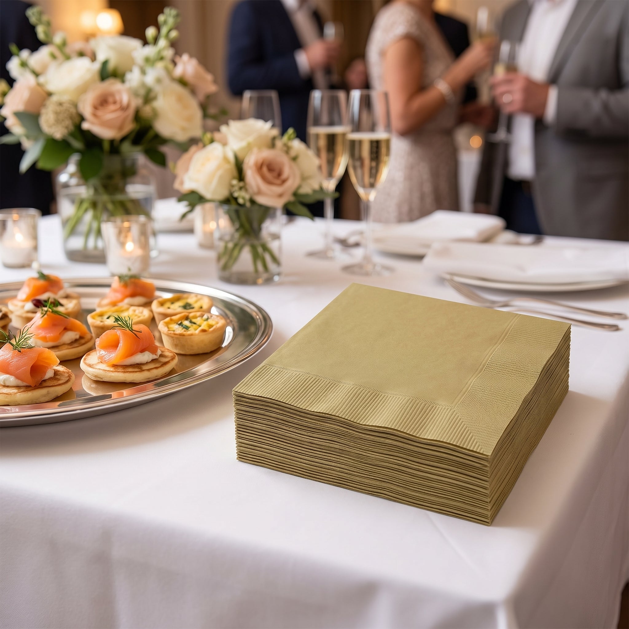 Go Brightly Gold Luncheon Napkins - 6.5 In. X 6.5 In. | 32 Count