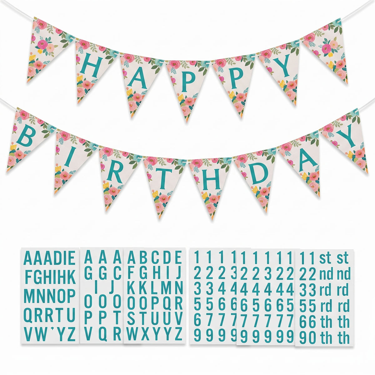 Customizable Free Spirit Pennant Banner for Baby's First Birthday